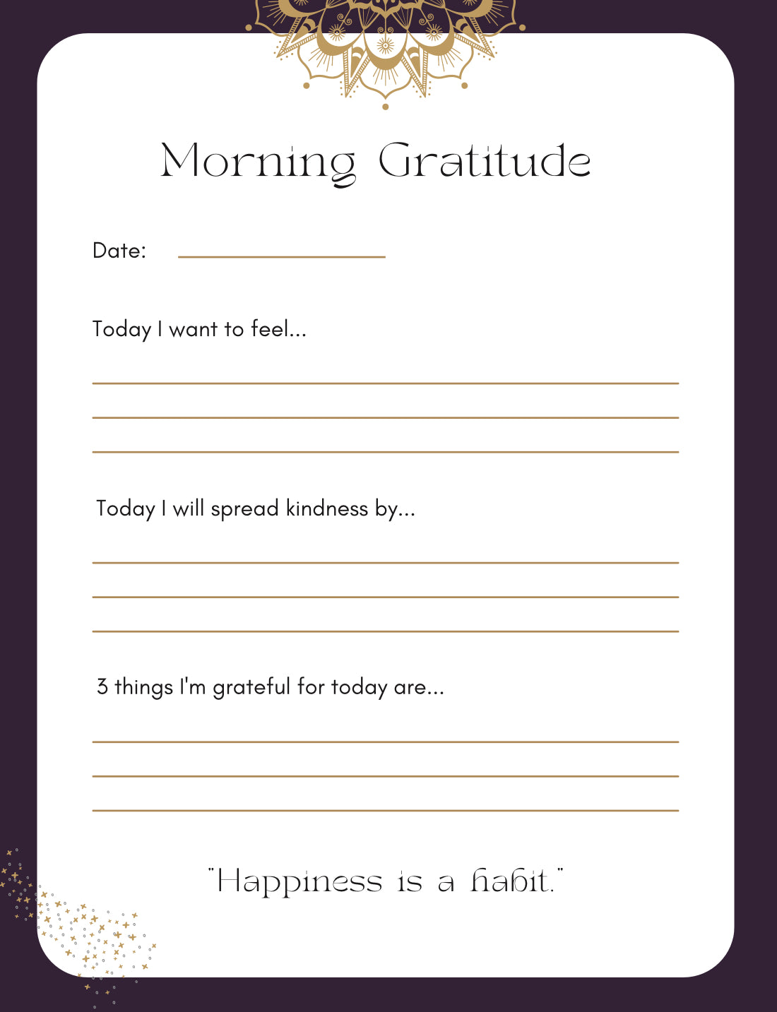 Purple Morning and Evening Gratitude Journal
