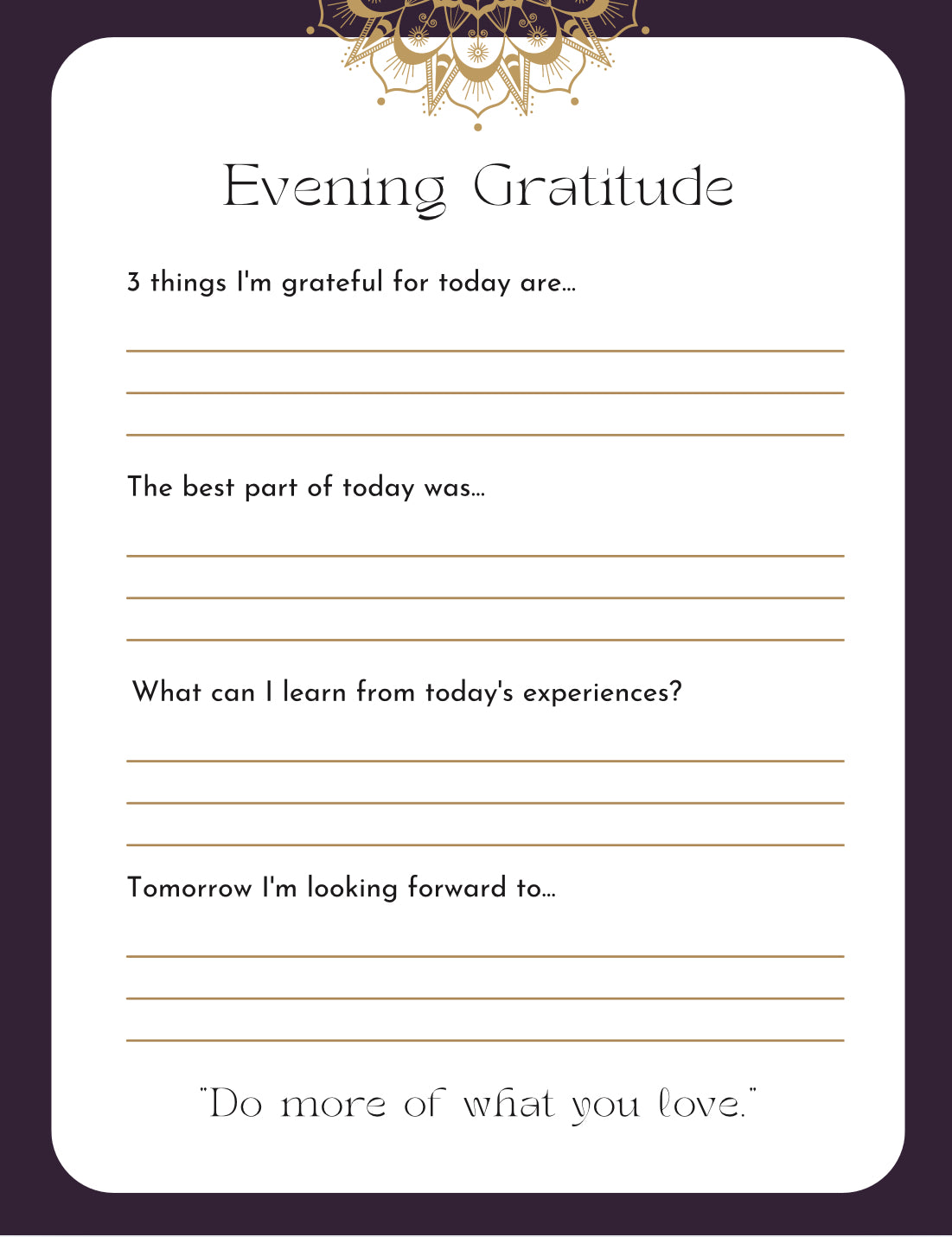 Purple Morning and Evening Gratitude Journal